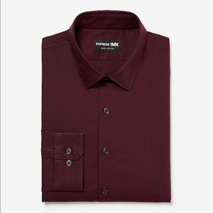 **NEW**Burgundy Slim Solid Stretch 1MX Dress Shirt